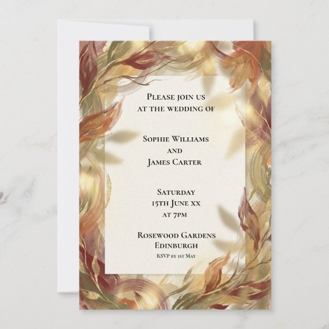Faire-part de mariage Feuilles d'automne de Bourgo (Devant)