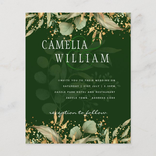 Faire-part de mariage Feuilles de verdure de LeahG (Devant)
