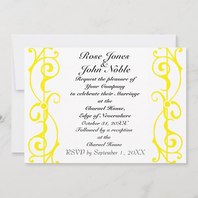 Faire-part de mariage Fibril Ivory (Jaune) (Devant)