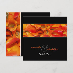 Faire-part de mariage FLEUR DE CALLA ORANGE BRÛLÉ 