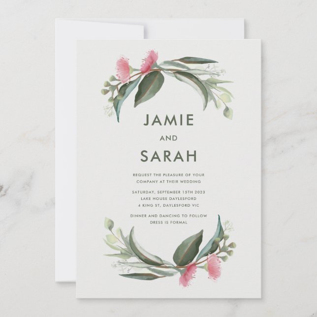Faire-part de mariage Fleur de Gommier Australien (Devant)