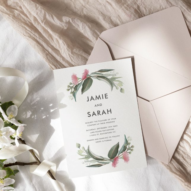 Faire-part de mariage Fleur de Gommier Australien (Créateur téléchargé)