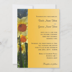 faire-part de mariage fleur de jonquille ensoleill