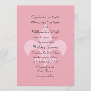 Faire-part de mariage Fleur de Lise en rose