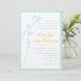Faire-part de mariage Fleur de menthe et de corail