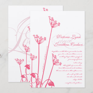 Faire-part de mariage Fleur de pissenlit rose