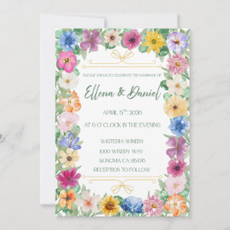 Faire-part de mariage Fleur de printemps sauvage