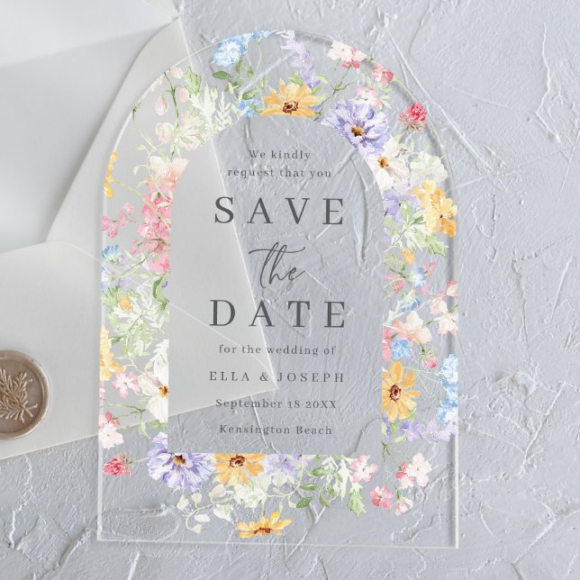 Faire-Part de Mariage Fleur de Sauvage à l'Aquarel (Créateur téléchargé)