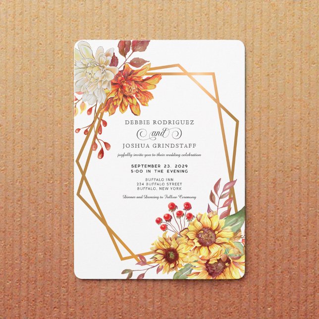 Faire-part de mariage Fleur de tournesol d'automne (Créateur téléchargé)