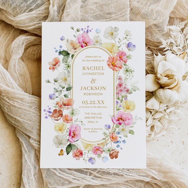 Faire-Part de Mariage Fleur des Champs, Floral Col (Créateur téléchargé)