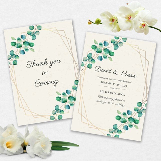 Faire-Part de Mariage Fleur Élégante (Créateur téléchargé)