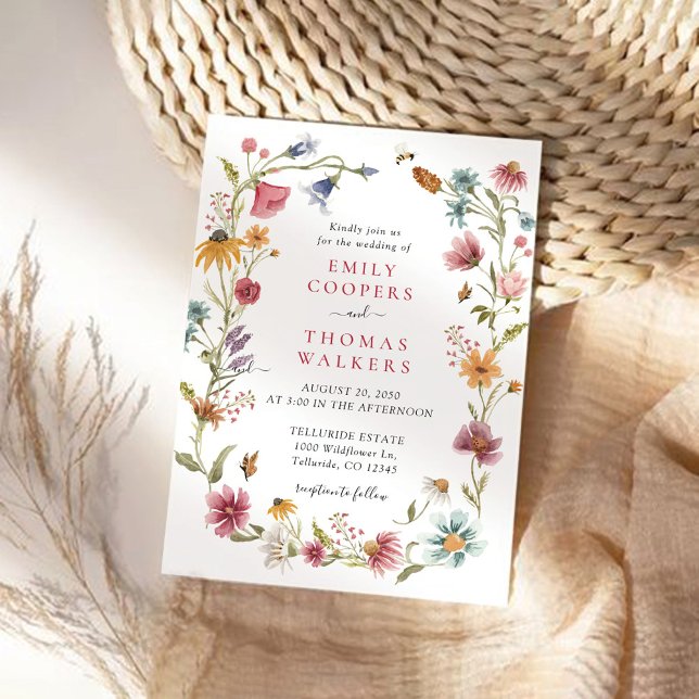 Faire-part de mariage fleur sauvage (Créateur téléchargé)