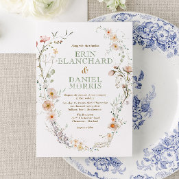 Faire-part de mariage Fleur sauvage aquarelle