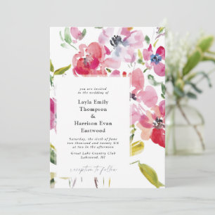 Faire-part de mariage Fleur sauvage aquarelle