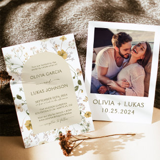 Faire-part de mariage fleur sauvage, Arche Florale
