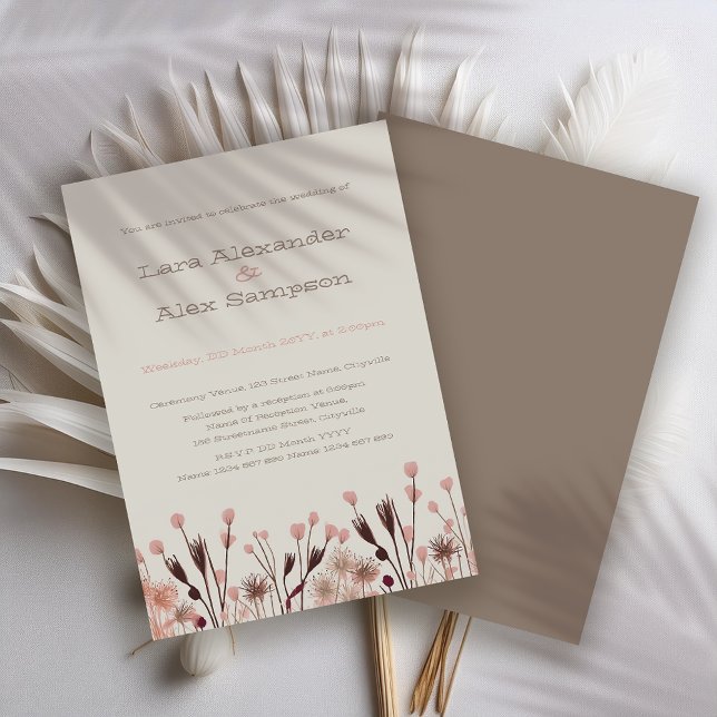 Faire-part de mariage Fleur sauvage Boho (Créateur téléchargé)