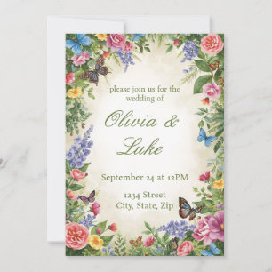 Faire-part de mariage Fleur sauvage d'aquarelle