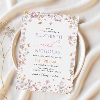 Faire-part de mariage Fleur sauvage de jardin