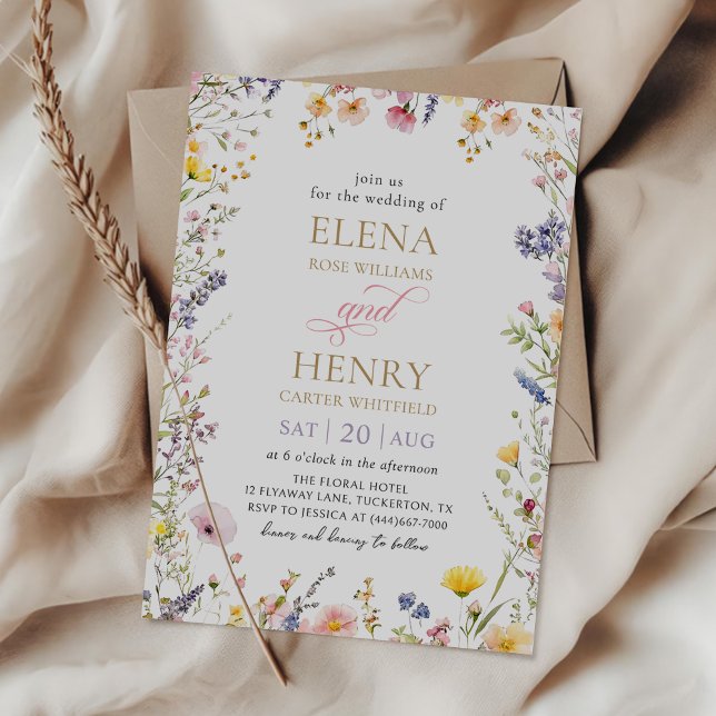 Faire-part de mariage Fleur sauvage de jardin (Créateur téléchargé)