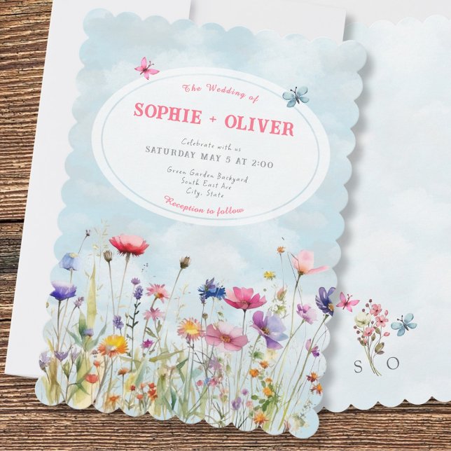 Faire-part de mariage Fleur sauvage fantaisistes (Créateur téléchargé)