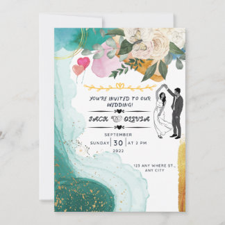Faire-part de mariage Fleur sauvage moderne