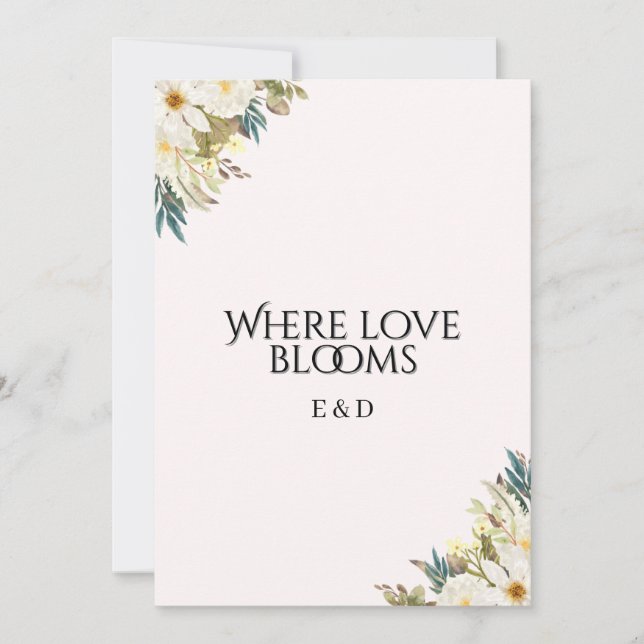 Faire-part de mariage Fleur sauvage rustique (Devant)