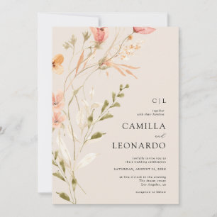 Faire-part de mariage Fleur sauvage rustique fleur