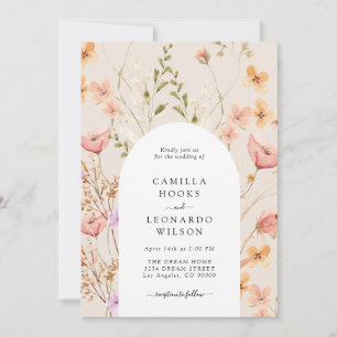 Faire-part de mariage Fleur sauvage rustique fleur