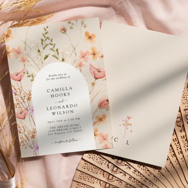 Faire-part de mariage Fleur sauvage rustique fleur (Créateur téléchargé)