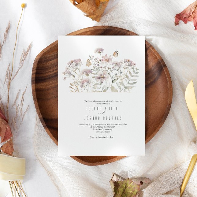 Faire-part de mariage Fleur sauvage rustique pour  (Créateur téléchargé)