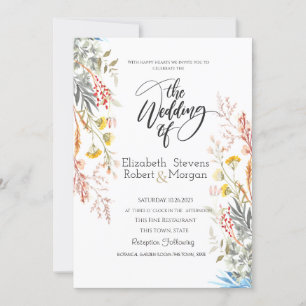 Faire-part de mariage Fleur sauvage Whimsical Wate