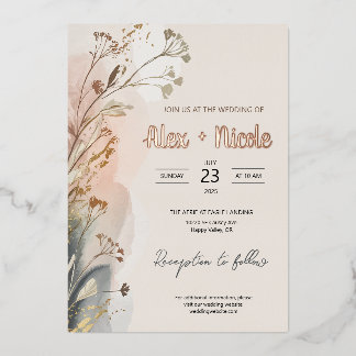 Faire-part de mariage - Fleurs agitées