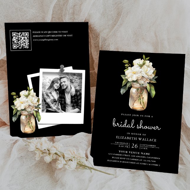 Faire-part de Mariage Fleurs de Magnolia Blanche C (Créateur téléchargé)