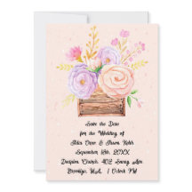 Faire-part de mariage Fleurs de Pêcher "Sauvez la