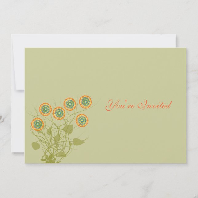 Faire-part de mariage Fleurs en cercle (Devant)