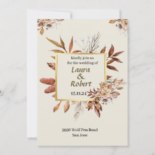 Faire-part de mariage Fleurs extérieures rustiques