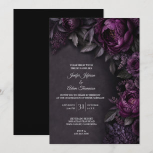 Faire-part de mariage Fleurs Mauves Moody