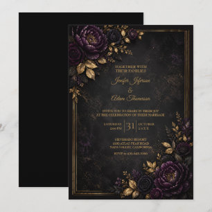 Faire-part de mariage Fleurs Mauves Moody