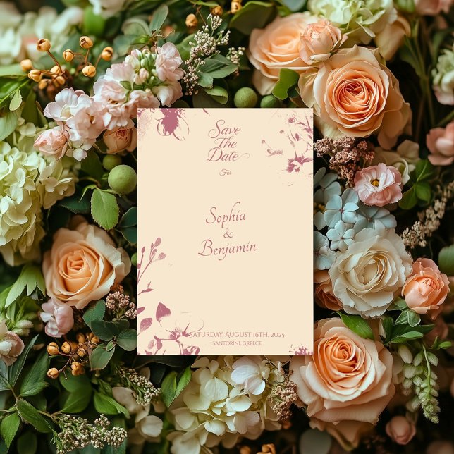 Faire-part de mariage Fleurs Roses à l'approche (Créateur téléchargé)