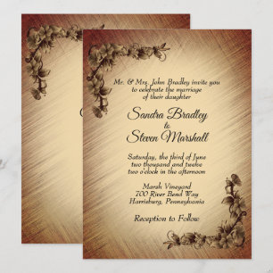 Faire-part de mariage Fleurs Rustiques Profondes