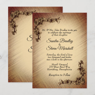 Faire-part de mariage Fleurs Rustiques Profondes