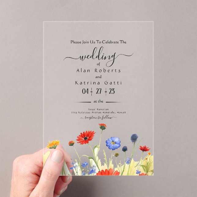 Faire-Part de Mariage Fleurs Sauvages de Prairie d (In situ (ordinateur de poche))