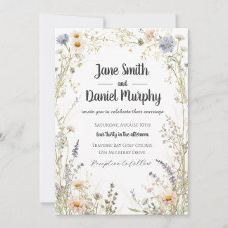 Faire-part de mariage Fleurs sauvages éternelles
