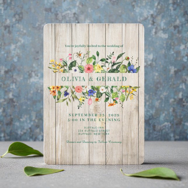 Faire-part de mariage Fleurs sauvages printanières (Créateur téléchargé)