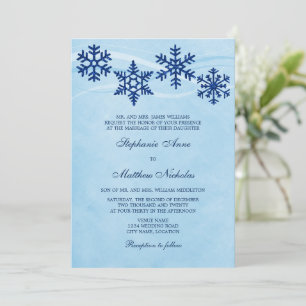 Faire-part de mariage Flocons de neige d'hiver