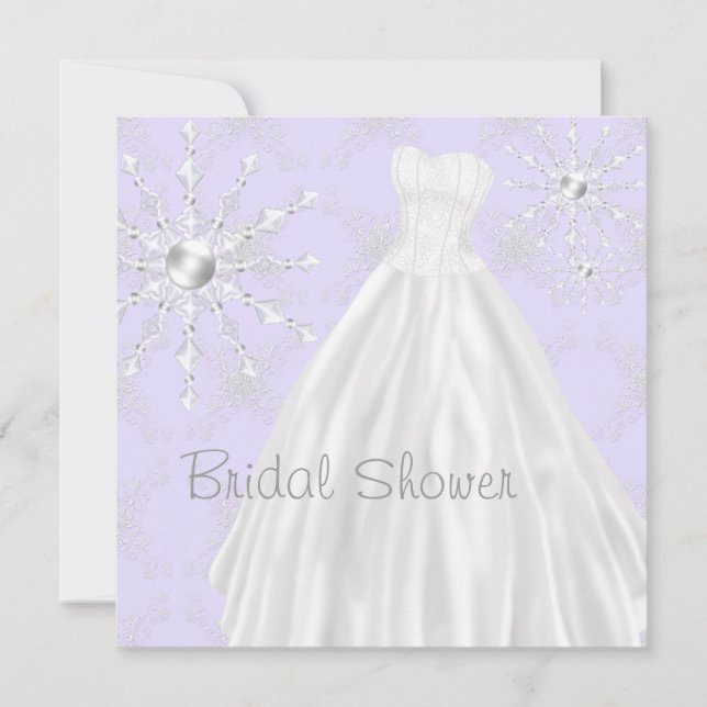 Faire-part de Mariage Flocons de Neige Violets Réc (Devant)