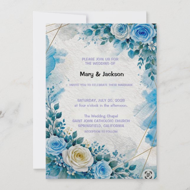 Faire-part de mariage floral (Devant)