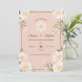 Faire-part de mariage floral
