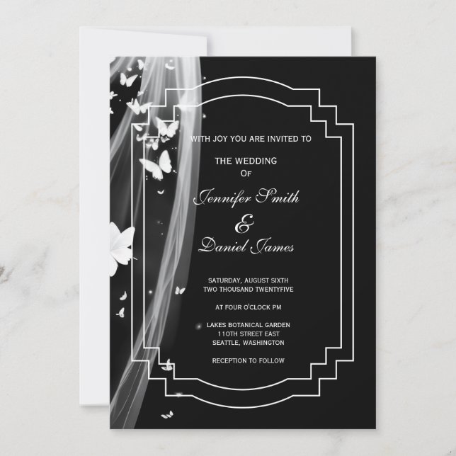 Faire-part de mariage floral (Devant)
