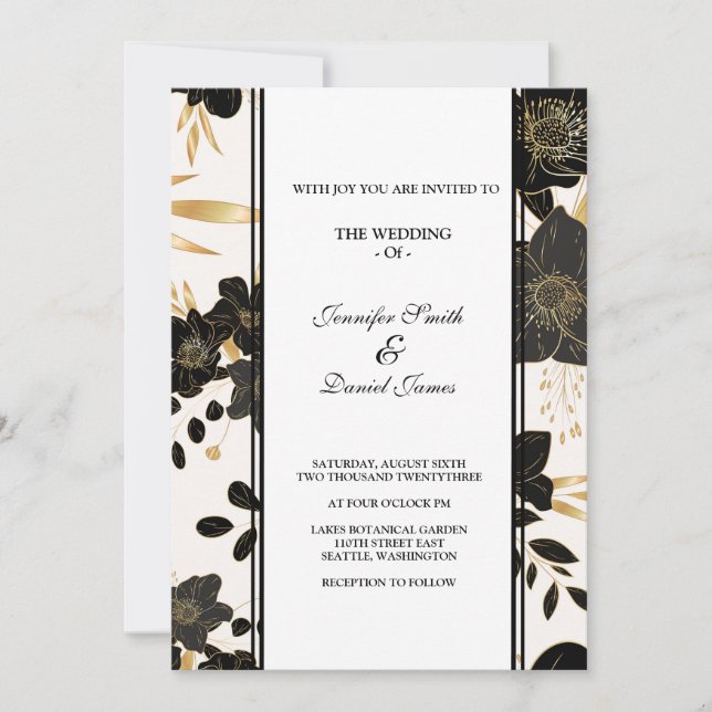 Faire-part de mariage floral (Devant)